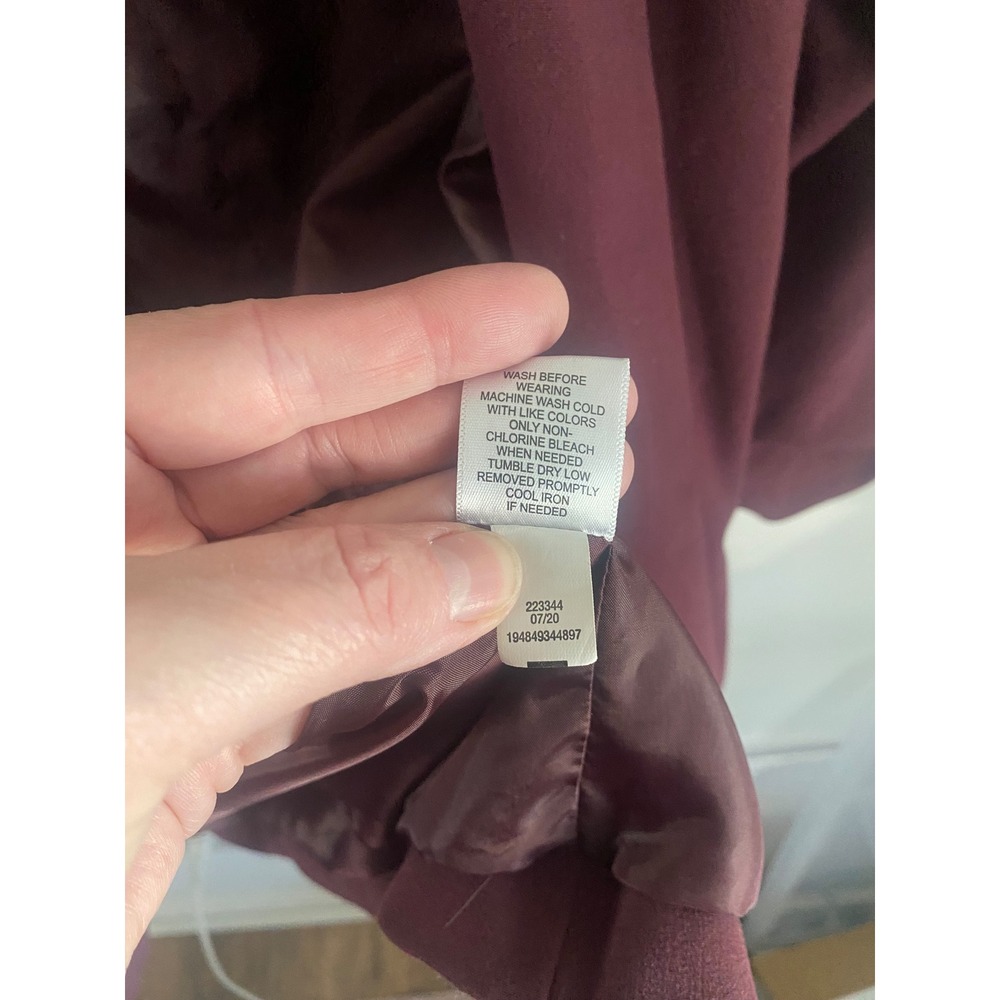 Candies Womens Burgundy Ruched Sleeve Open Front Blazer Jacket Size L - Picture 5 of 7